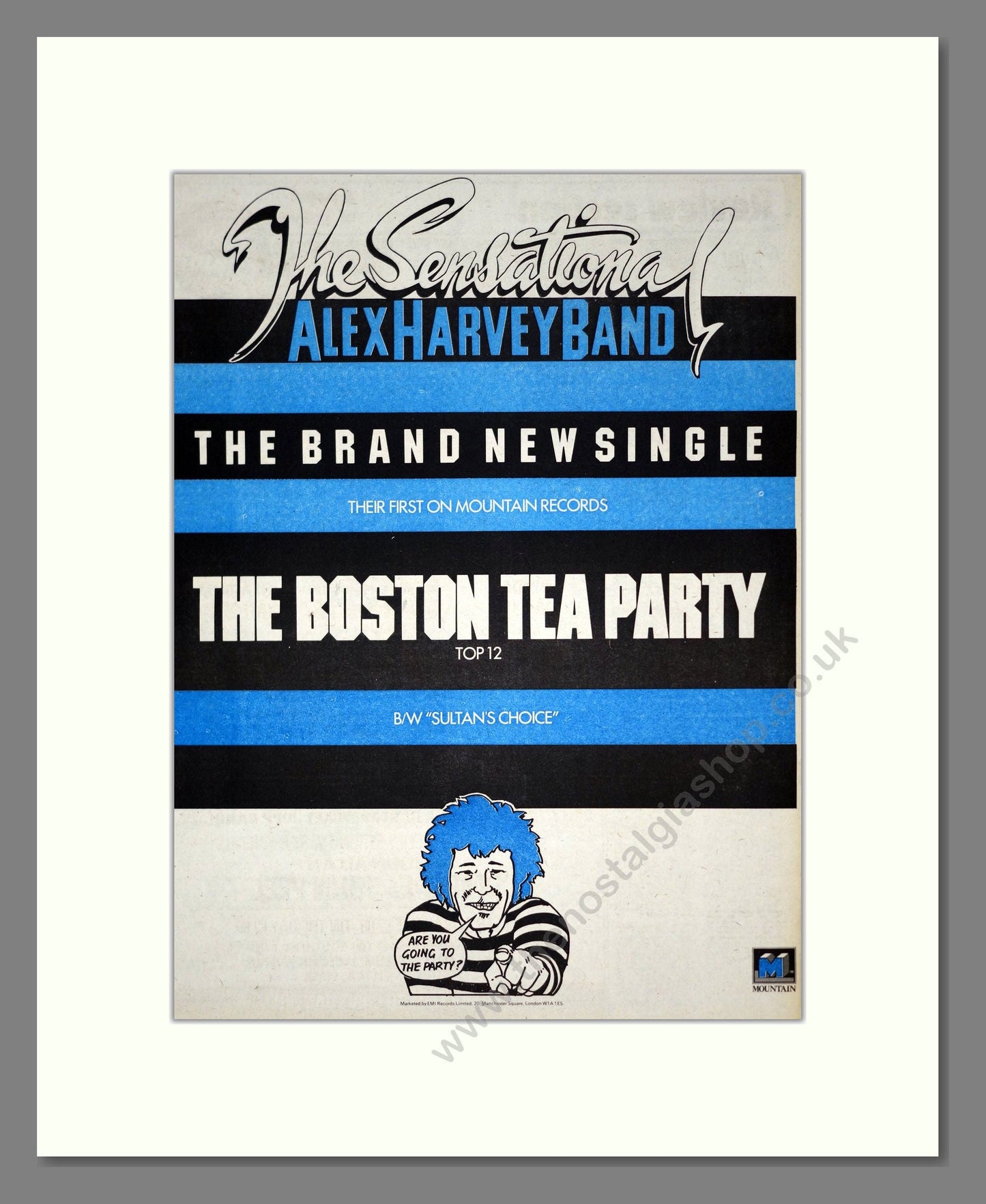 Alex Harvey Band (The) - The Boston Tea Party. Vintage Advert 1976 (ref AD19139)