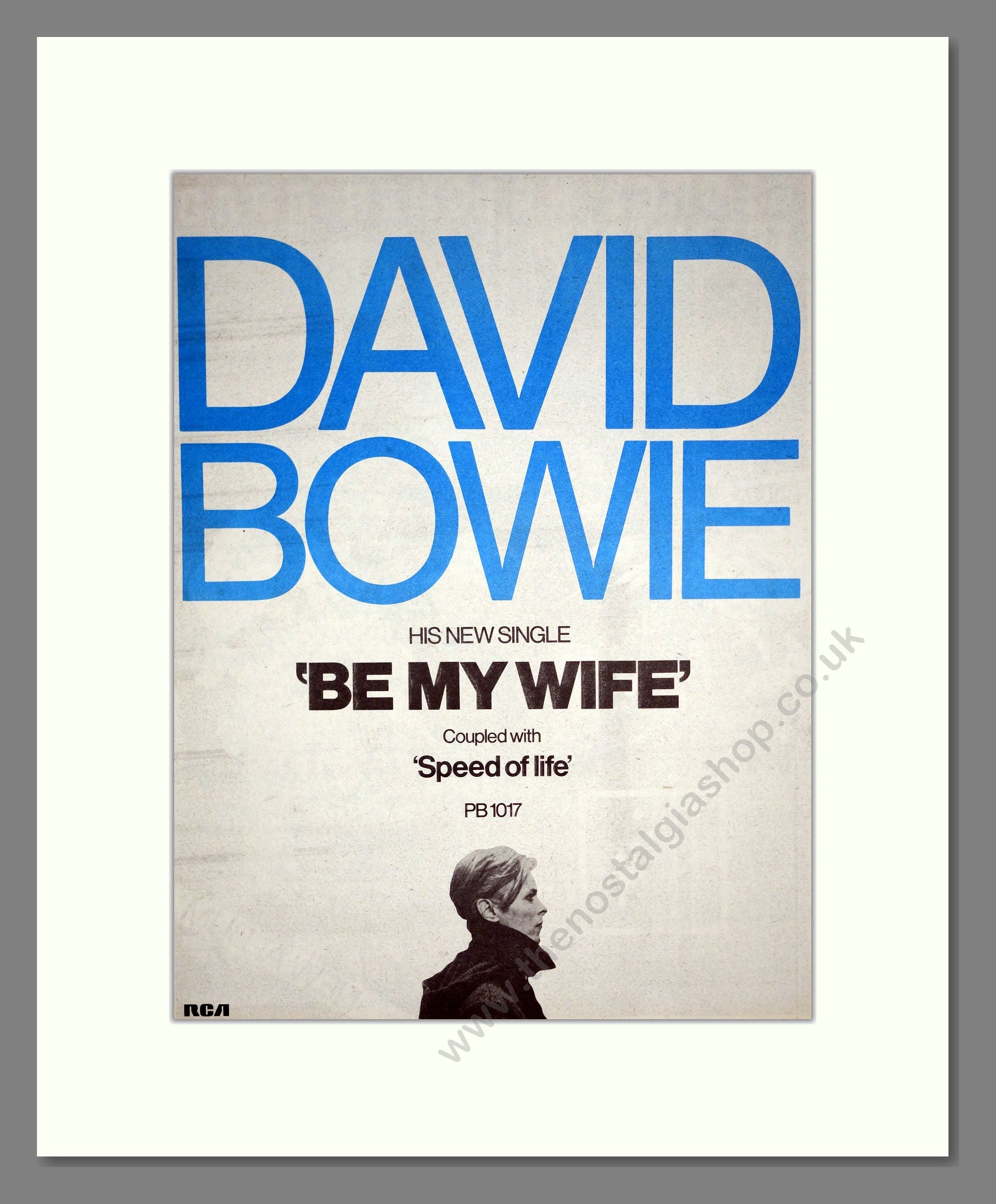 David Bowie - Be My Wife. Vintage Advert 1977 (ref AD19145)