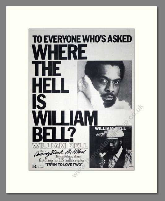 William Bell - Coming Back For More. Vintage Advert 1977 (ref AD19146)