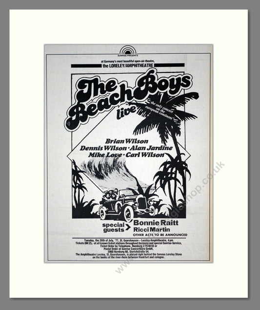 Beach Boys (The) - Live. Vintage Advert 1977 (ref AD19152)