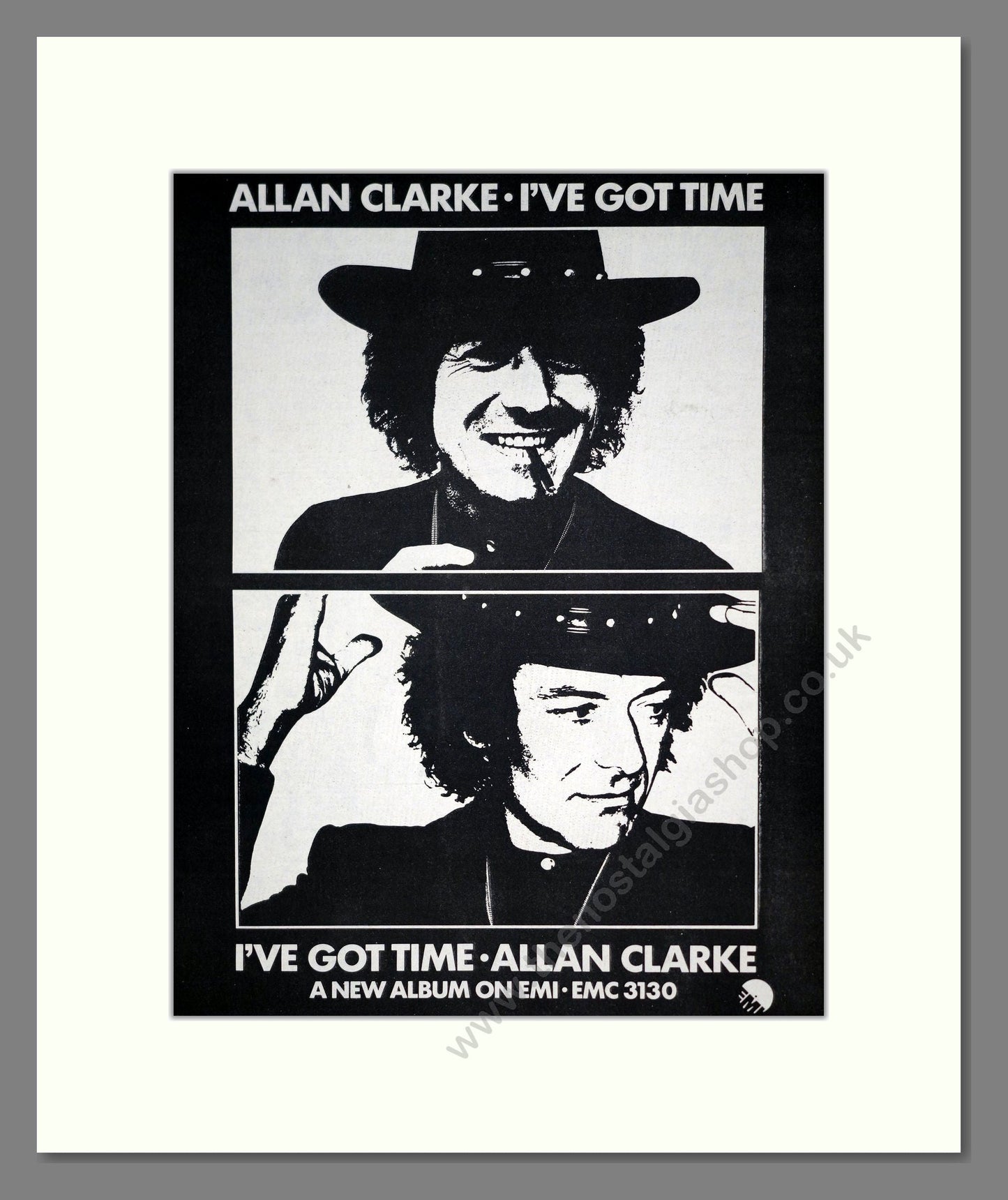 Allan Clarke - I've Got Time. Vintage Advert 1976 (ref AD19160)