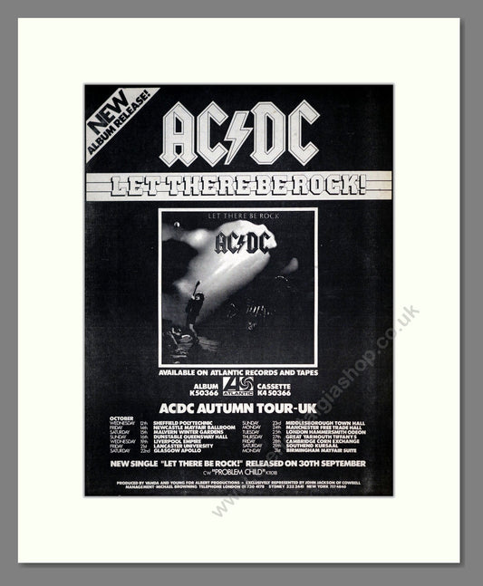 AC DC - Let There Be Rock. Vintage Advert 1977 (ref AD19171)