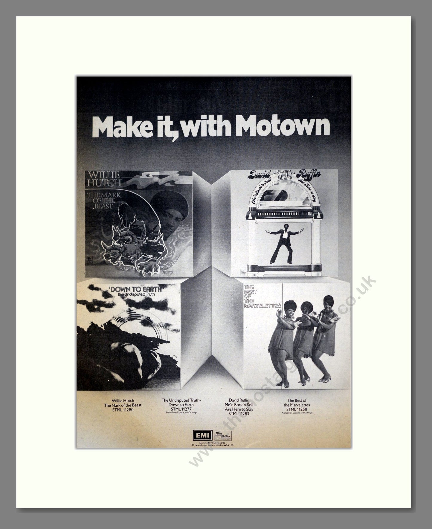 Various Artists - Make It With Motown. Vintage Advert 1975 (ref AD19197)