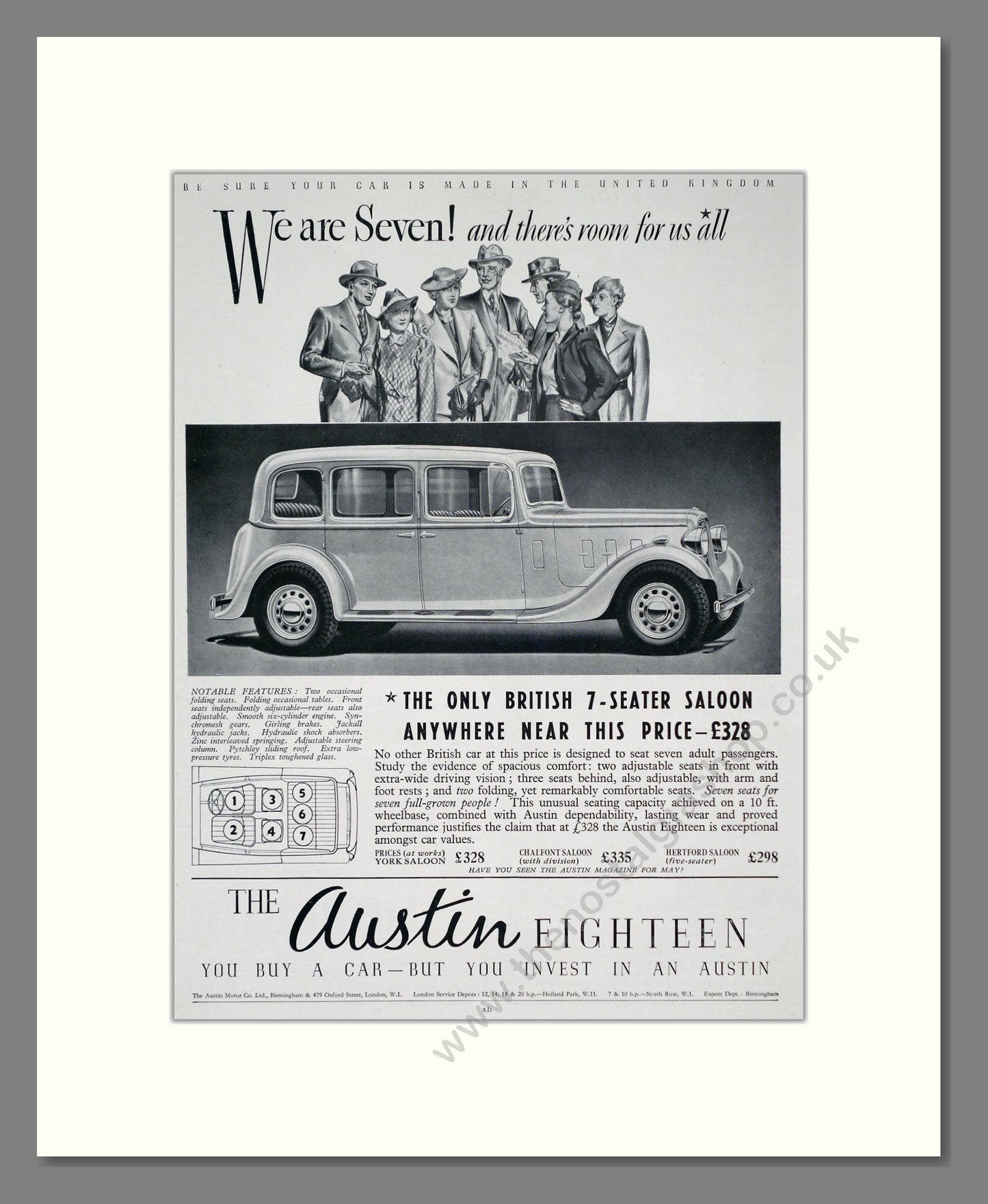 Austin Eighteen. Original Advert 1937 (ref AD302309)