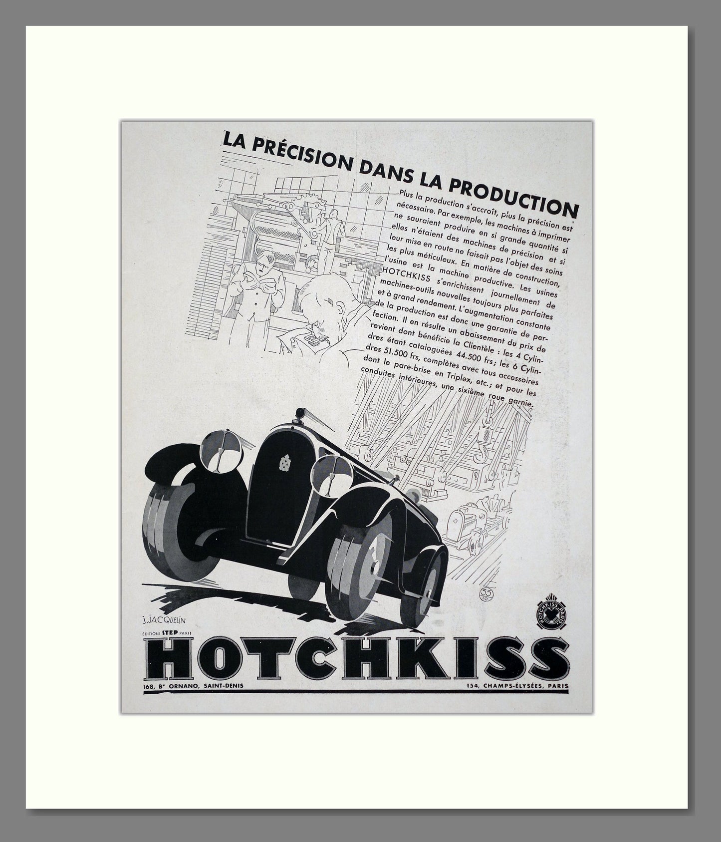 Hotchkiss Motors. Original French Advert 1931 (ref AD302324)