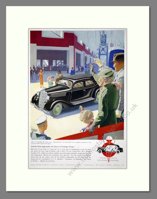 Ford De Luxe V8 Saloon. Original Advert 1935 (ref AD302318)