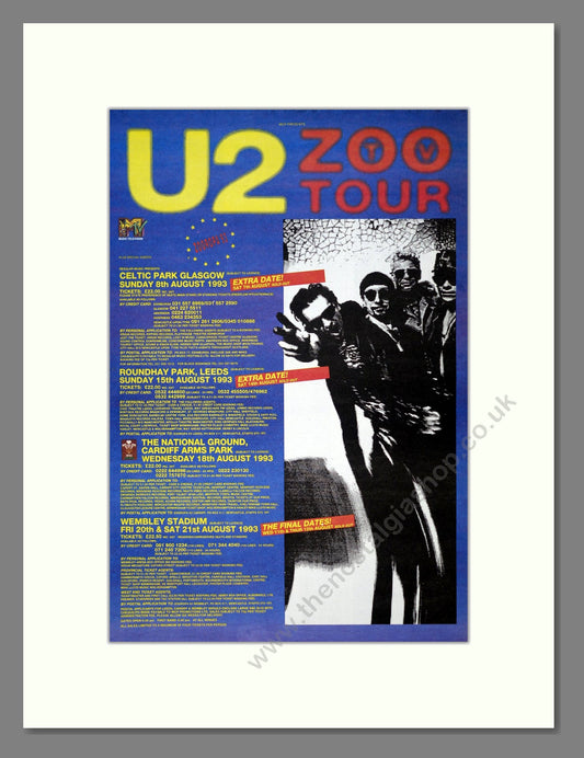 U2 - Zoo Tour. Vintage Advert 1992 (ref AD19204)