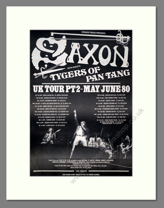 Saxon - Tygers Of Pan Tang. Vintage Advert 1980 (ref AD19212)