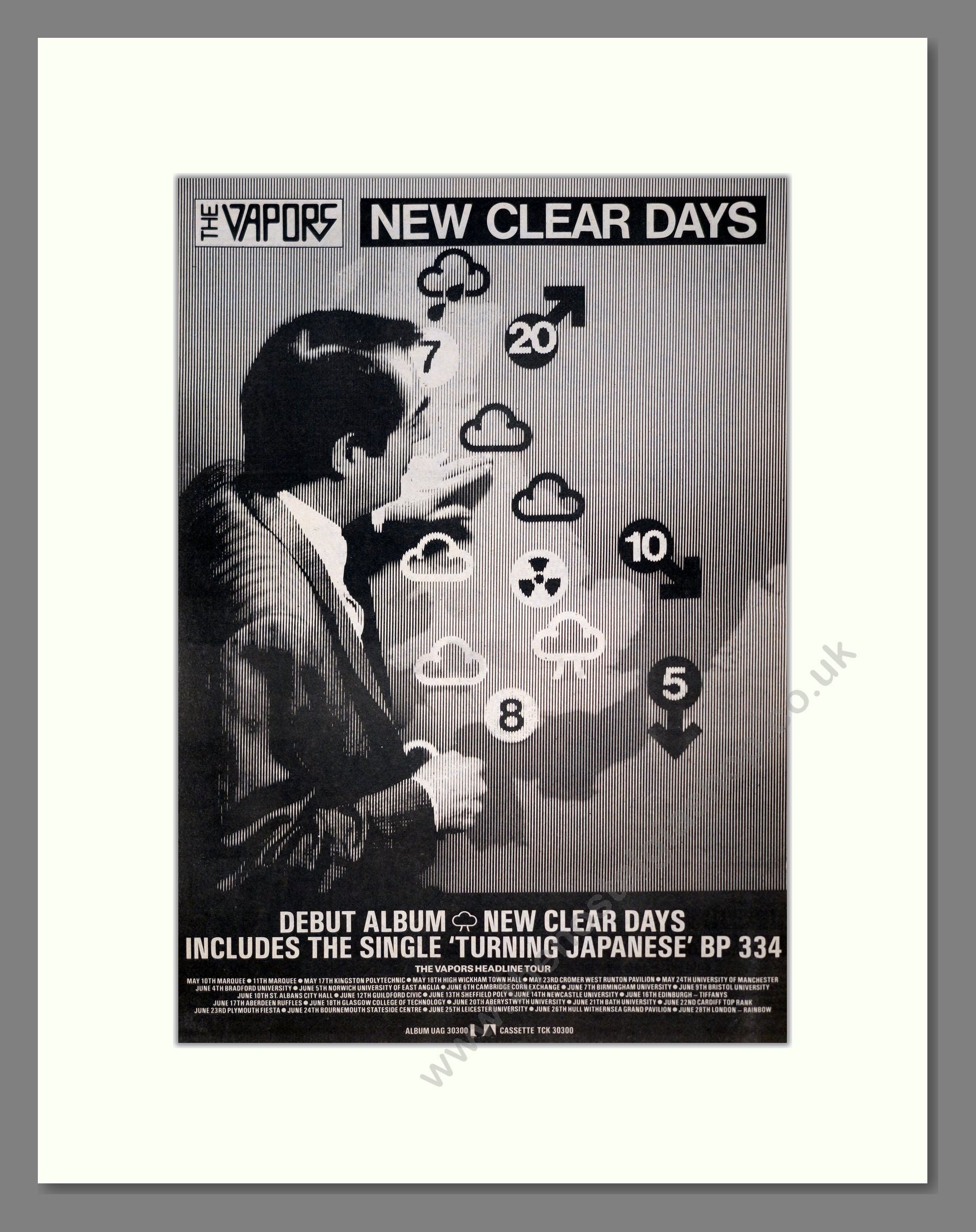 Vapors (The) - New Clear Days. Vintage Advert 1980 (ref AD19214)