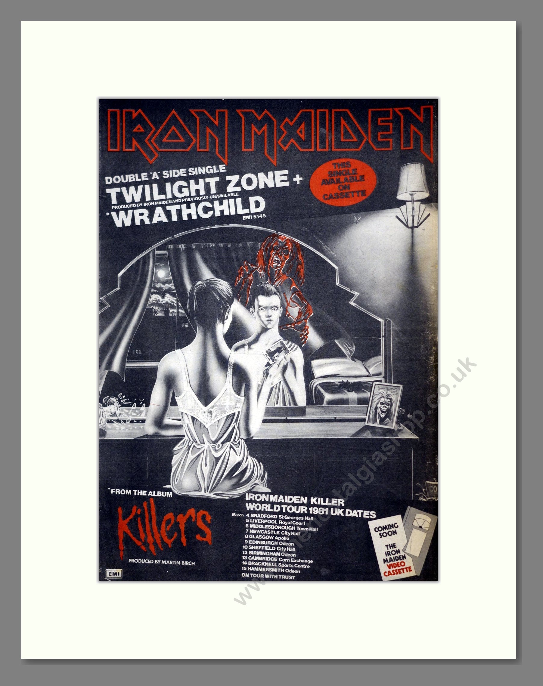 Iron Maiden - Twilight Zone / Wrathchild. Vintage Advert 1981 (ref AD19221)