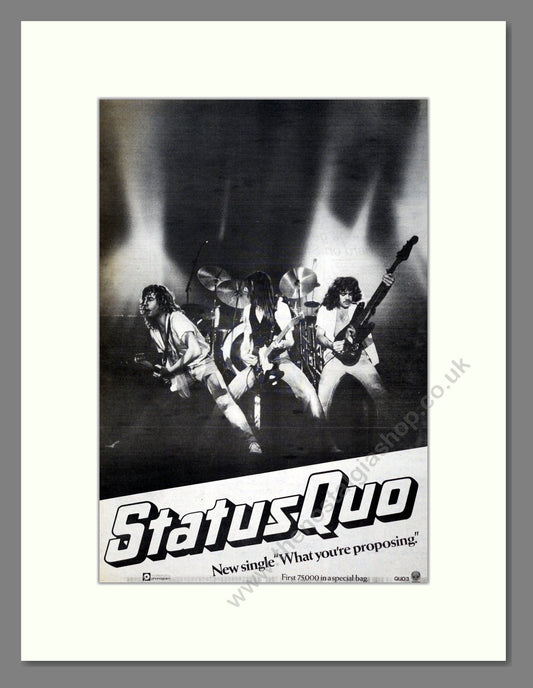 Status Quo - What You're Proposing. Vintage Advert 1980 (ref AD19242)