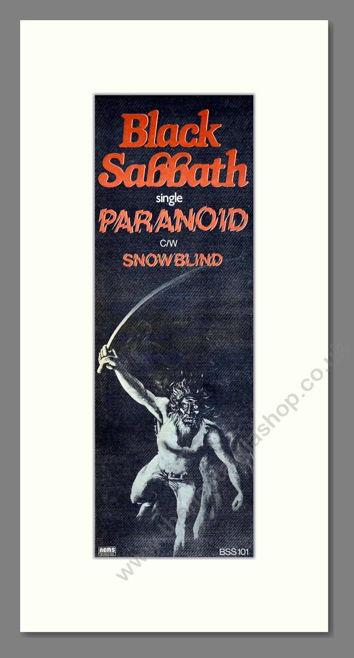 Black Sabbath - Paranoid. Vintage Advert 1980 (ref AD19250)