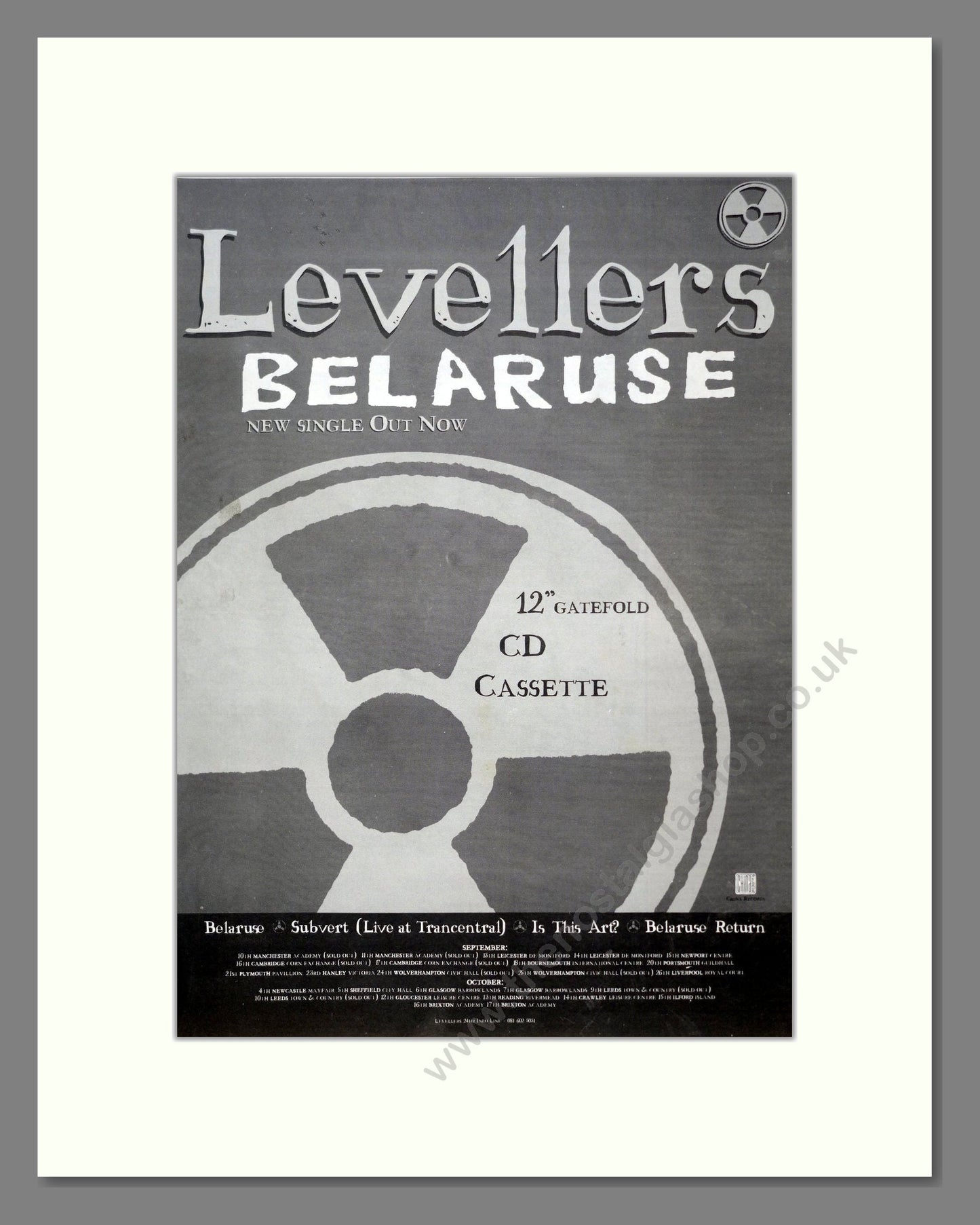 Levellers - Belaruse. Vintage Advert 1993 (ref AD19265)