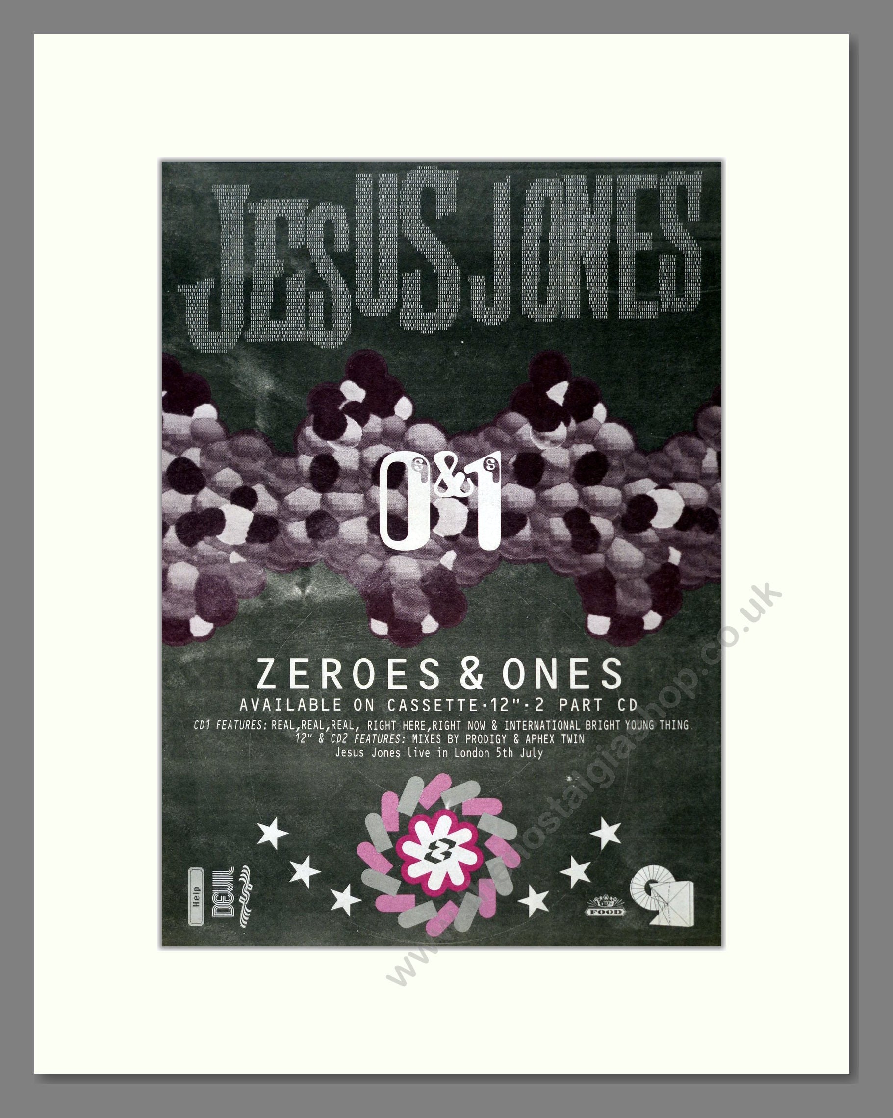 Jesus Jones - Zeroes & Ones. Vintage Advert 1993 (ref AD19271)