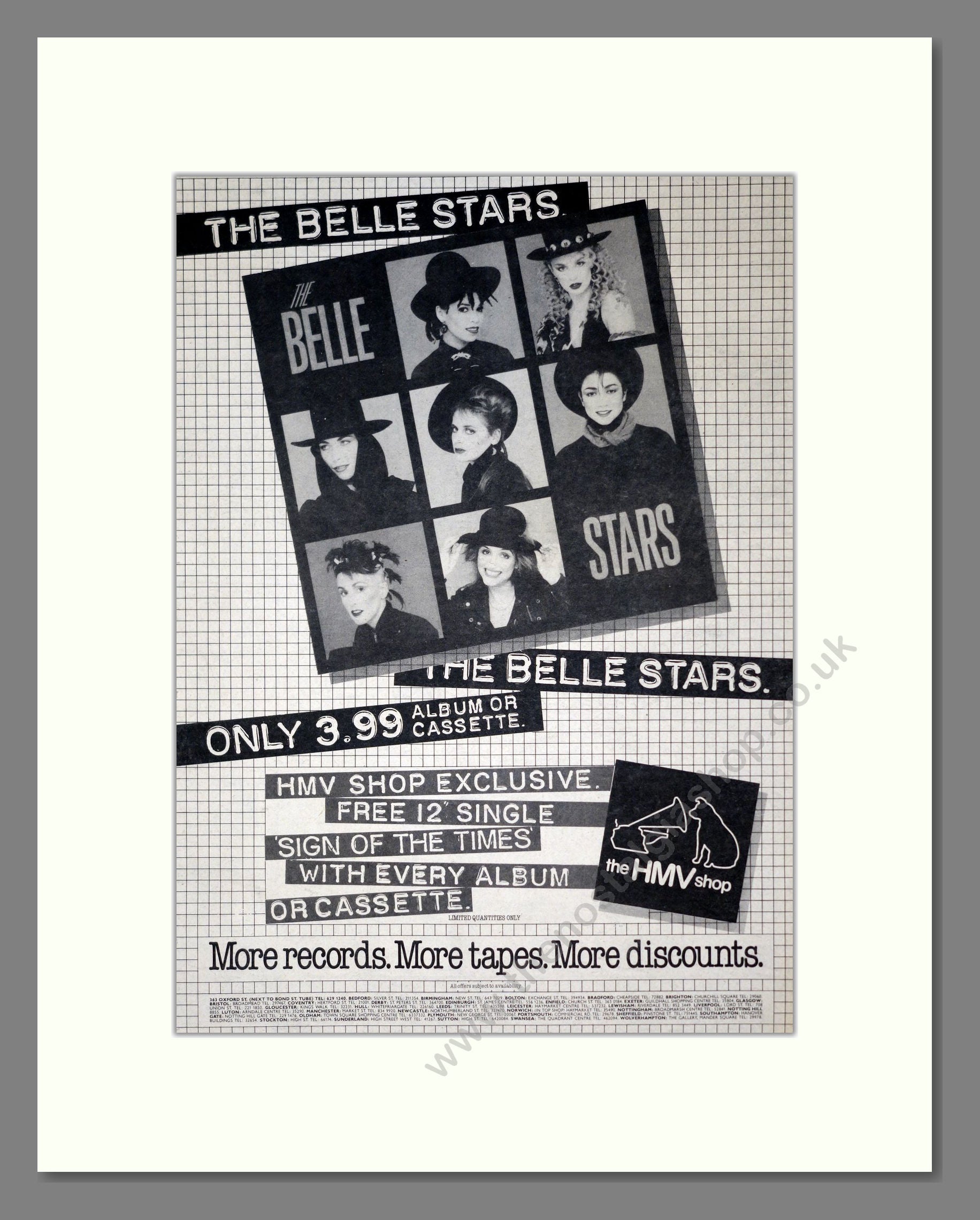 Belle Stars (The) - The Belle Stars. Vintage Advert 1983 (ref AD19279)