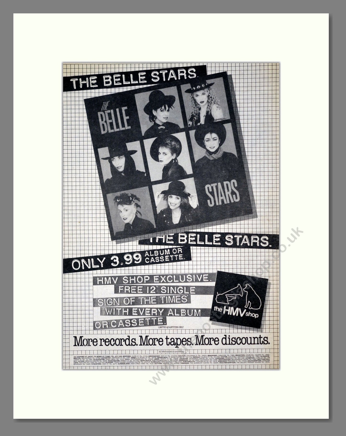 Belle Stars (The) - The Belle Stars. Vintage Advert 1983 (ref AD19307)