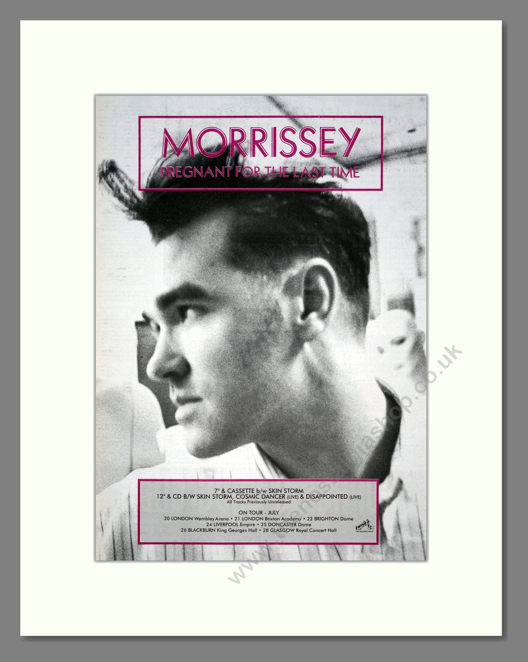 Morrissey - Pregnant For The Last Time. Vintage Advert 1991 (ref AD19313)