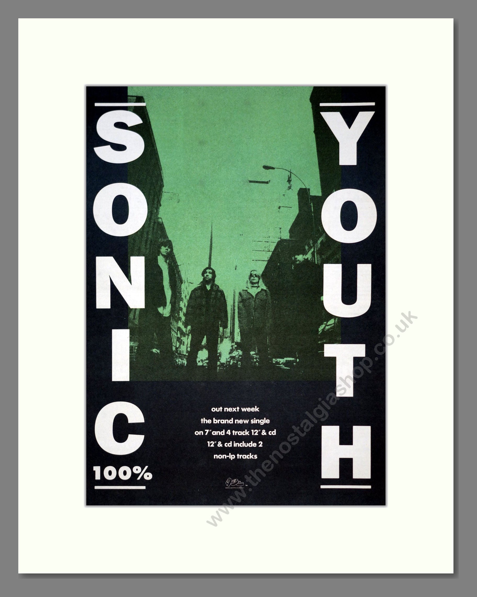 Sonic Youth - 100%. Vintage Advert 1992 (ref AD19329)