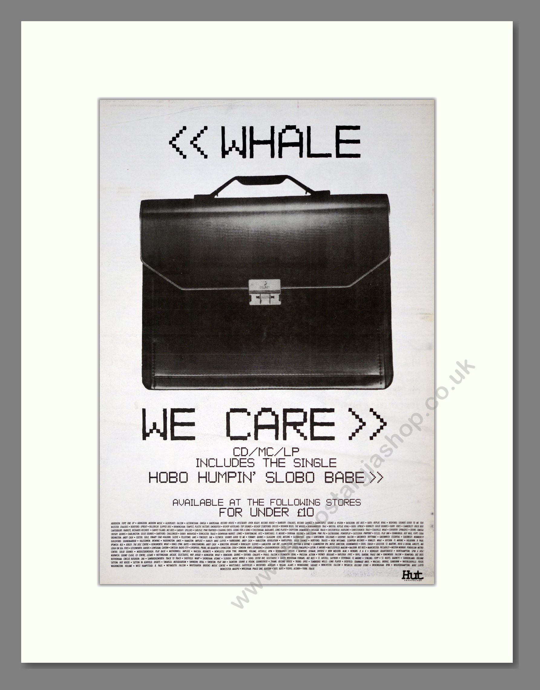 Whale - We Care. Vintage Advert 1995 (ref AD19341)