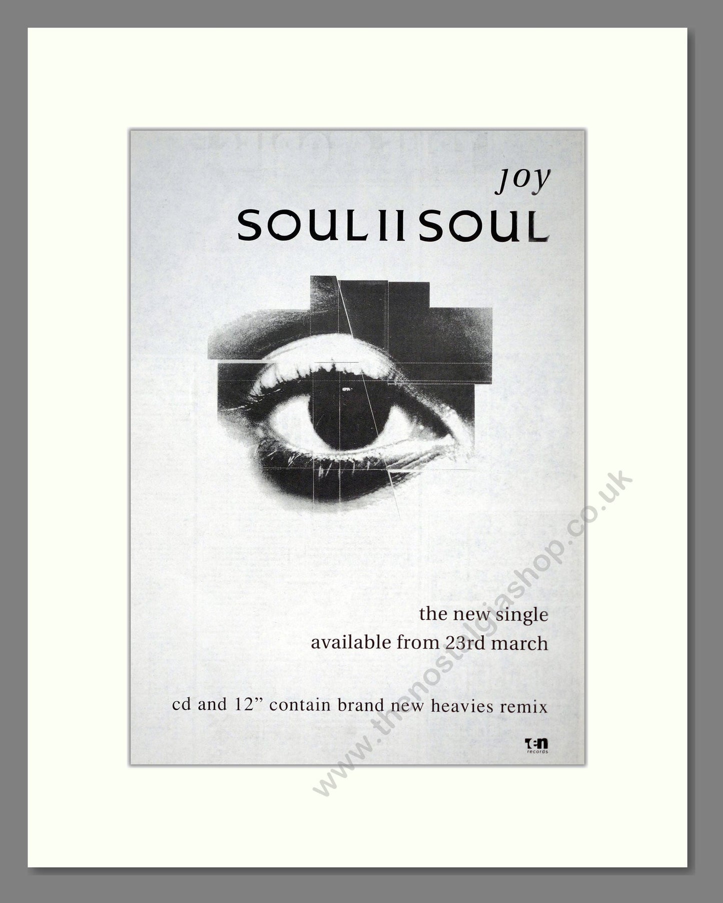 Soul II Soul - Joy. Vintage Advert 1992 (ref AD19345)