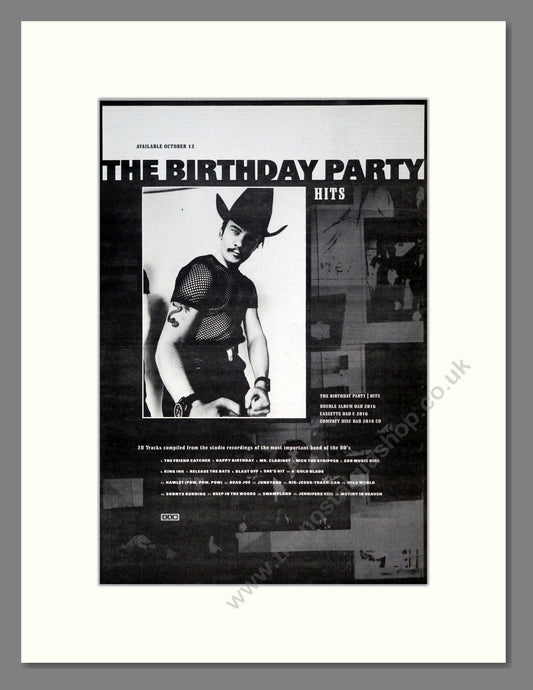 Birthday Party (The) - Hits. Vintage Advert 1992 (ref AD19362)