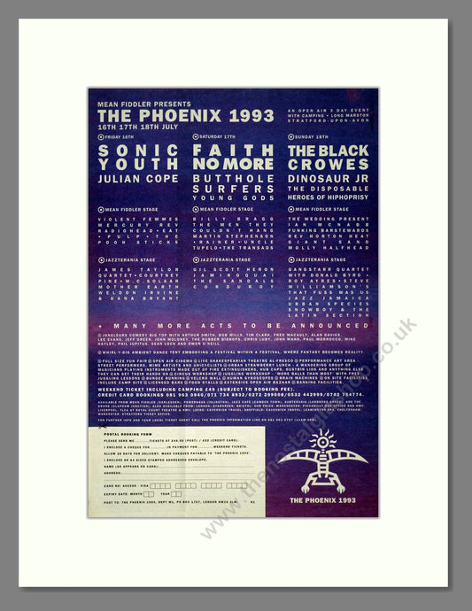 Various Artists - Phoenix Festival 93. Vintage Advert 1993 (ref AD19369)