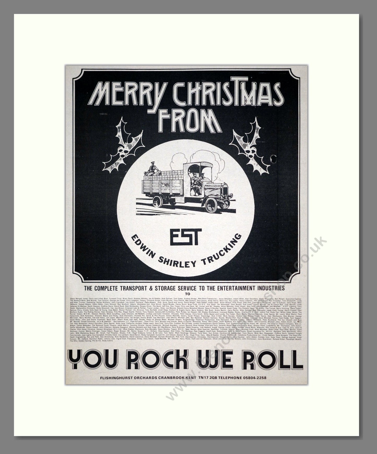 Edwin Shirley Trucking - Merry Christmas From. Vintage Advert 1974 (ref AD19395)