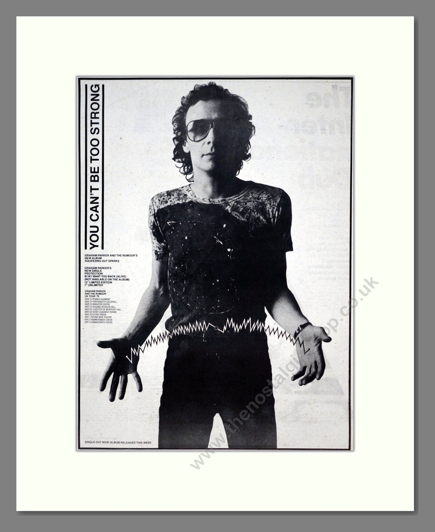 Graham Parker - You Can't Be Too Strong. Vintage Advert 1979 (ref AD19424)