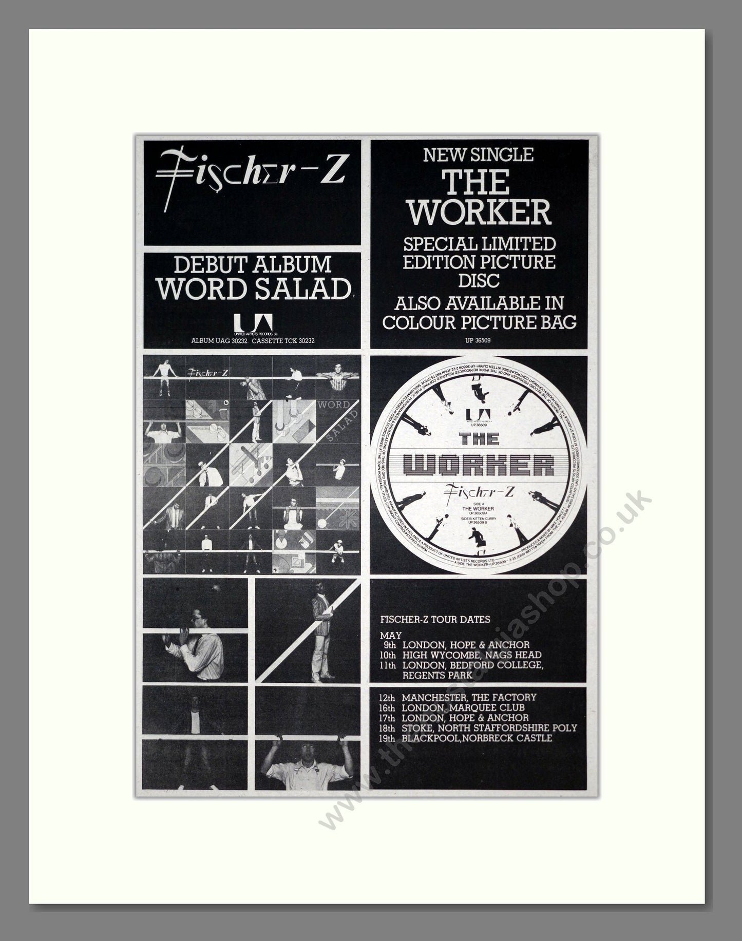 Fischer Z - The Worker. Vintage Advert 1979 (ref AD19437)