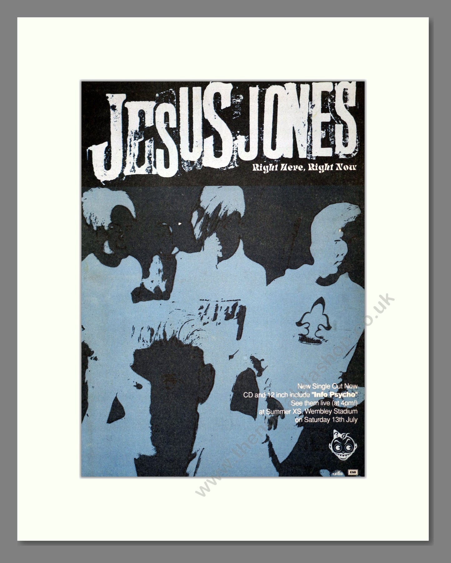 Jesus Jones - Right Here Right Now. Vintage Advert 1991 (ref AD19452)