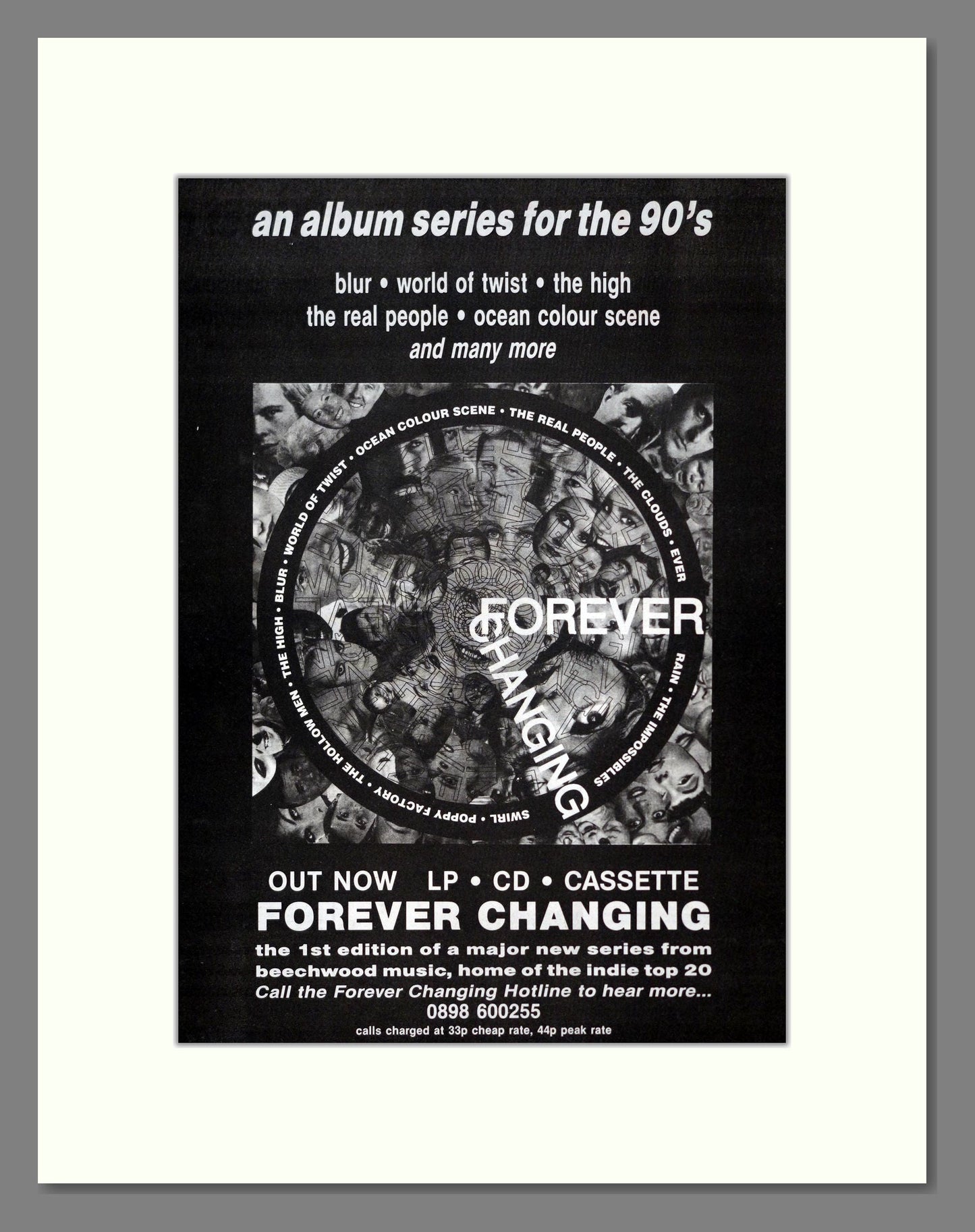 Various Artists - Forever Changing. Vintage Advert 1991 (ref AD19455)