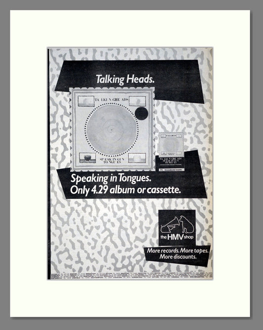 Talking Heads - Speaking In Tongues. Vintage Advert 1983 (ref AD19460)