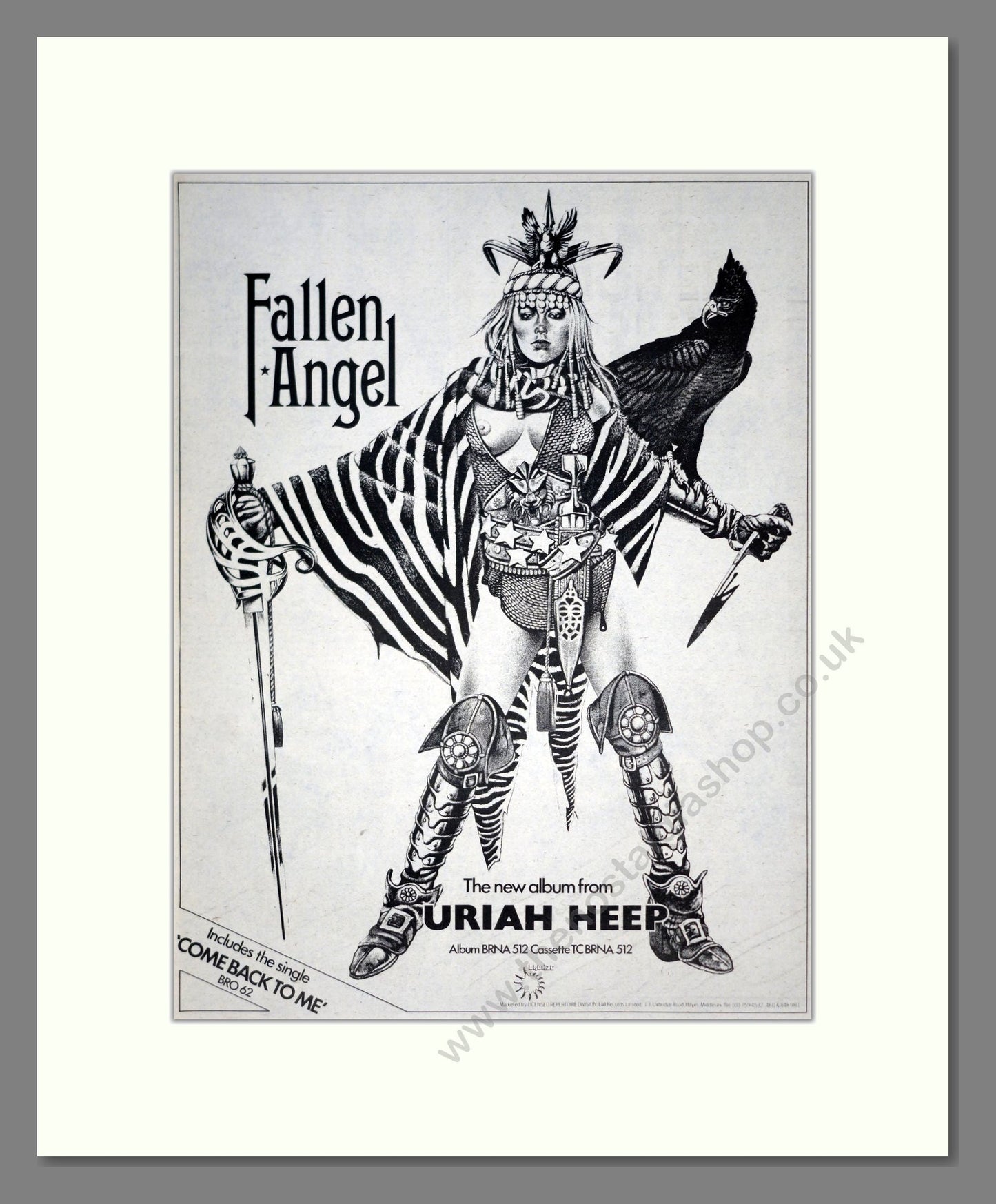 Uriah Heep - Fallen Angel. Vintage Advert 1978 (ref AD19477)