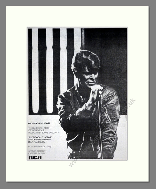 David Bowie - Stage Live Double Album. Vintage Advert 1978 (ref AD19480)