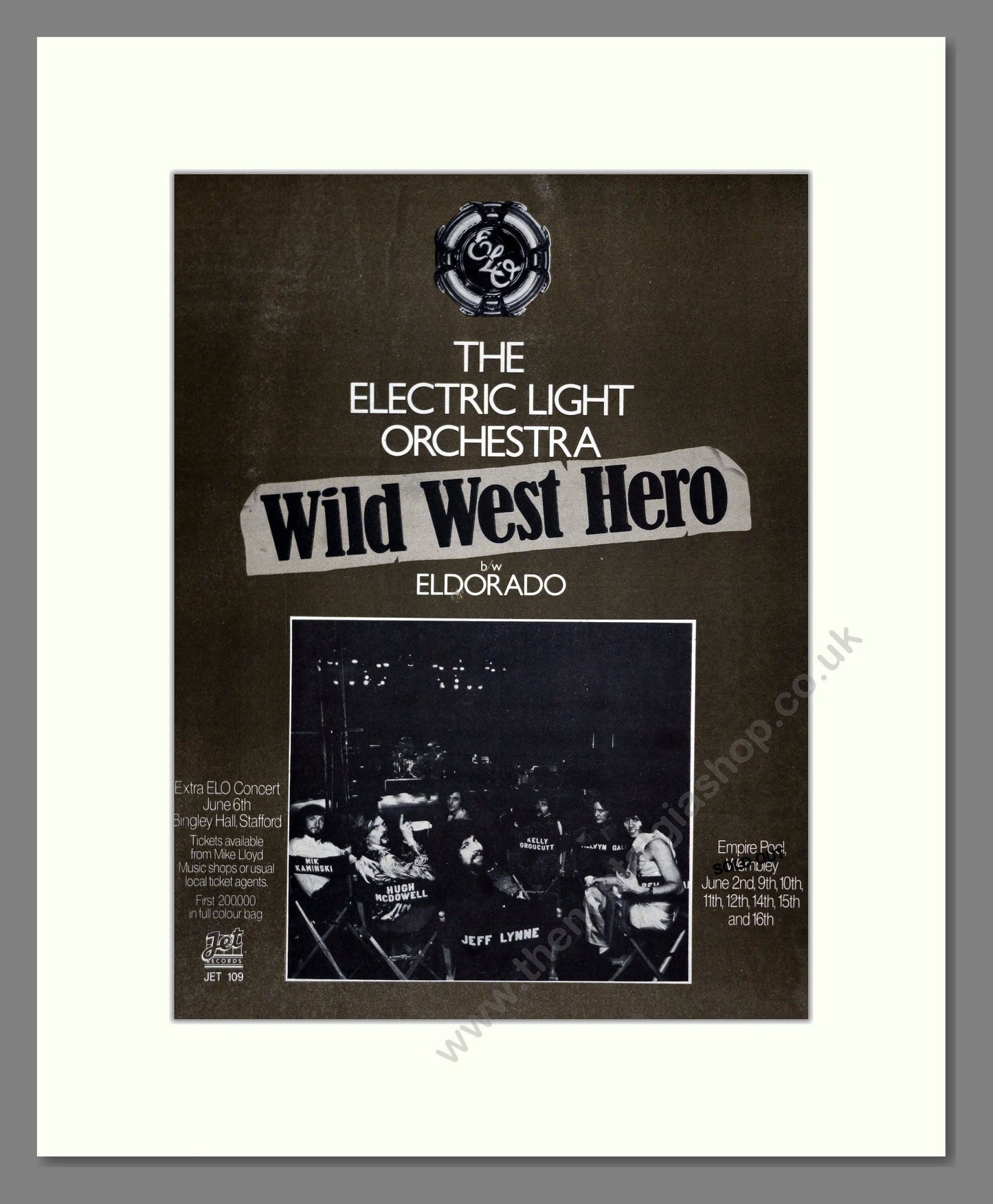 Electric Light Orchestra - Wild West Hero. Vintage Advert 1978 (ref AD19488)