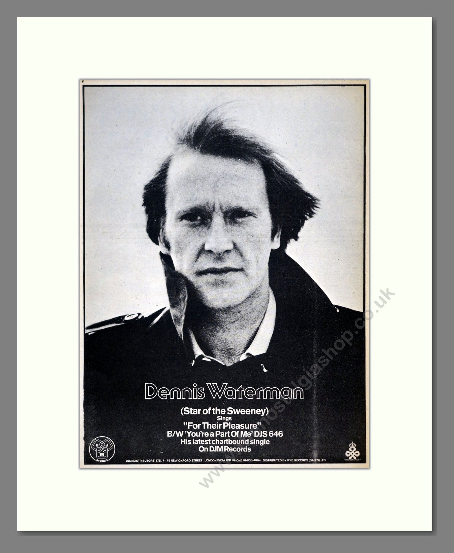 Dennis Waterman - For Their Pleasure. Vintage Advert 1976 (ref AD19537)