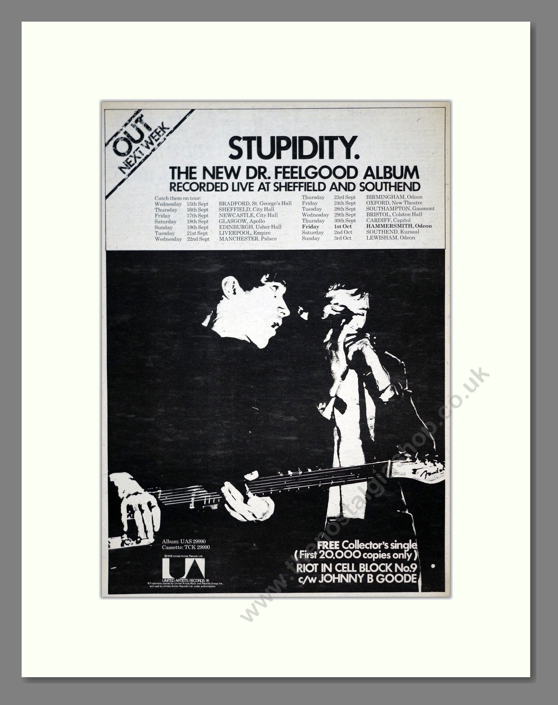 Dr Feelgood - Stupidity. Vintage Advert 1976 (ref AD19549)