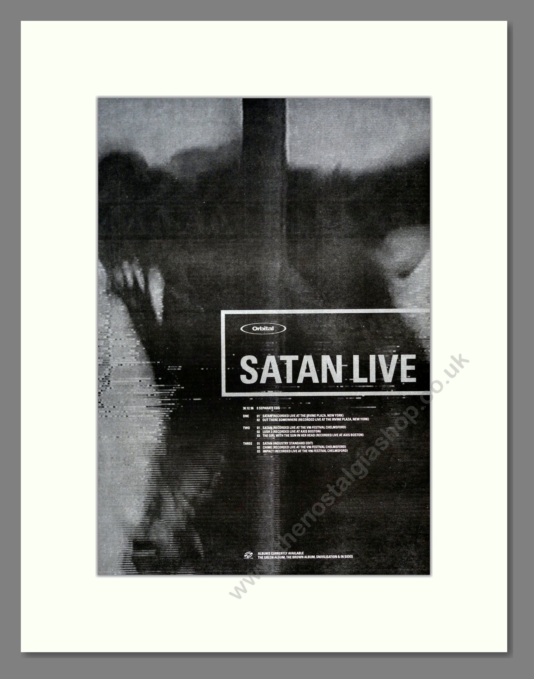 Orbital - Satan Live. Vintage Advert 1997 (ref AD19550)