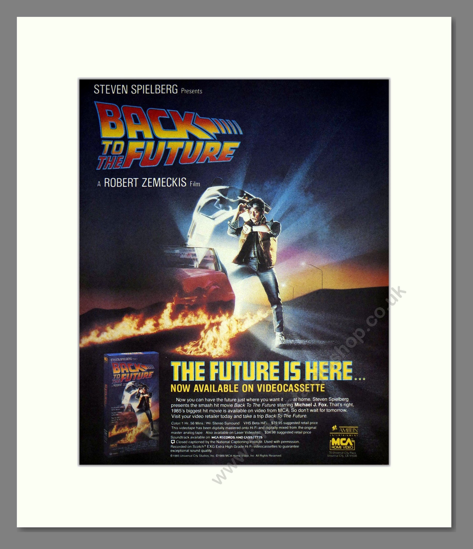 Back To The Future - On Videocassette. Vintage Advert 1986 (ref AD302248)