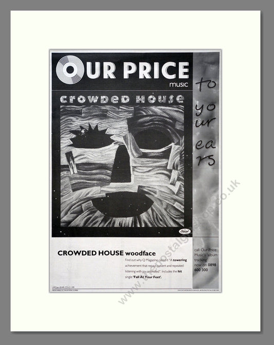 Crowded House - Woodface. Vintage Advert 1991 (ref AD19565)