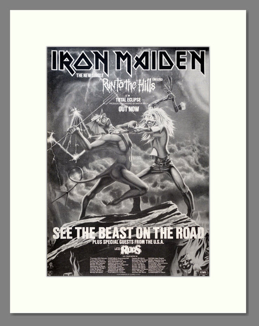 Iron Maiden - Run To The Hills. Vintage Advert 1982 (ref AD19582)