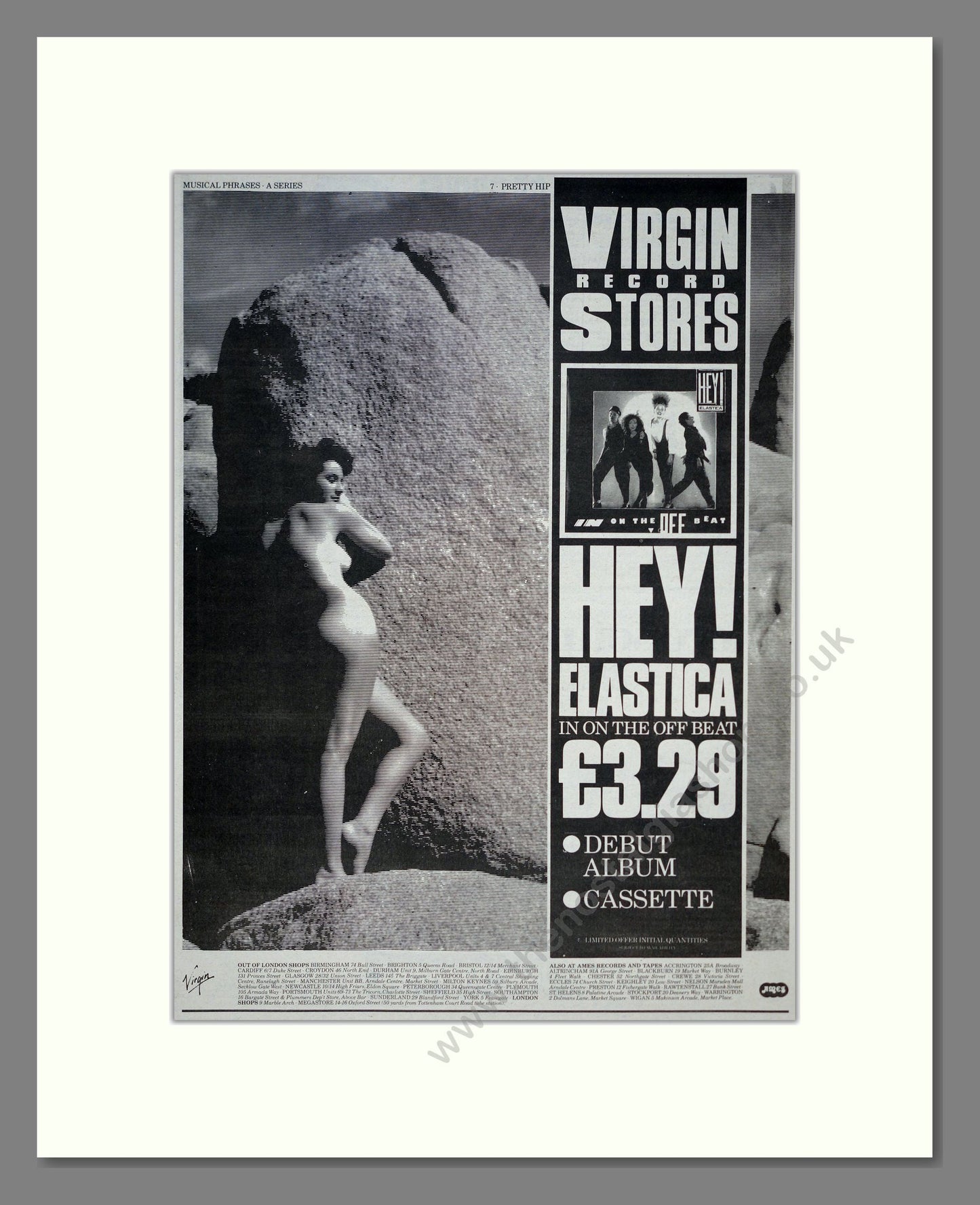 Elastica - Hey!. Vintage Advert 1984 (ref AD19586)