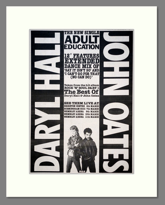 Hall And Oates - Adult Education. Vintage Advert 1984 (ref AD19587)