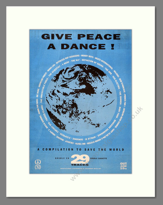 Various Artists - Give Peace A Dance. Vintage Advert 1991 (ref AD19594)