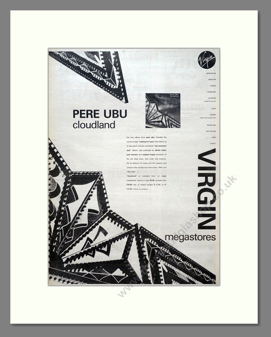 Pere Ubu - Cloudland. Vintage Advert 1989 (ref AD19597)