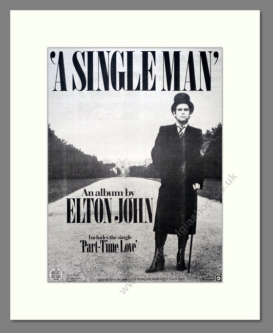 Elton John - A Single Man. Vintage Advert 1978 (ref AD19616)