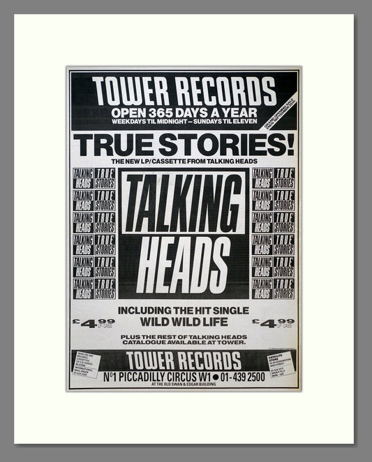 Talking Heads - True Stories. Vintage Advert 1986 (ref AD19622)