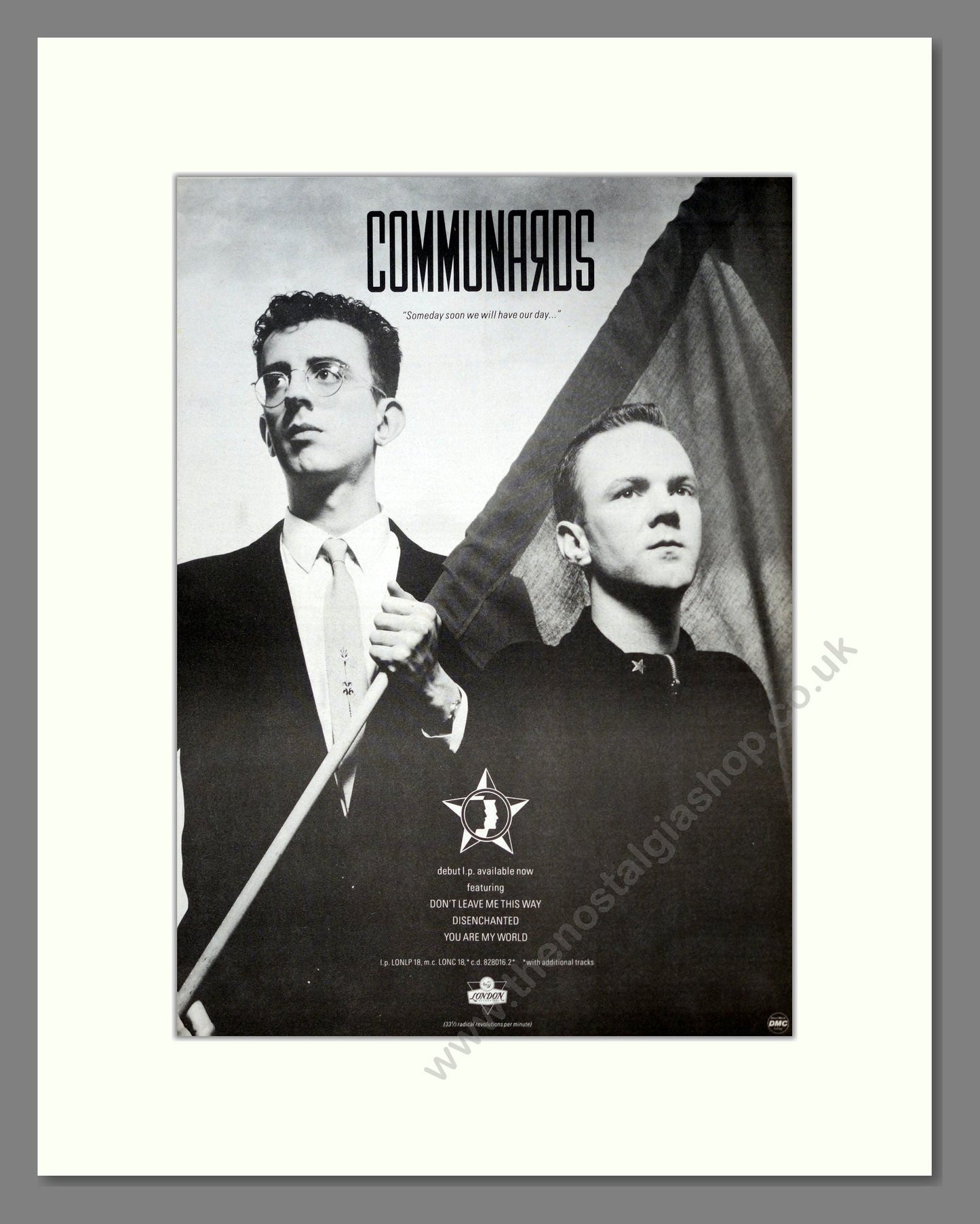 Communards - Someday Soon We Will Have Our Day. Vintage Advert 1986 (ref AD19628)