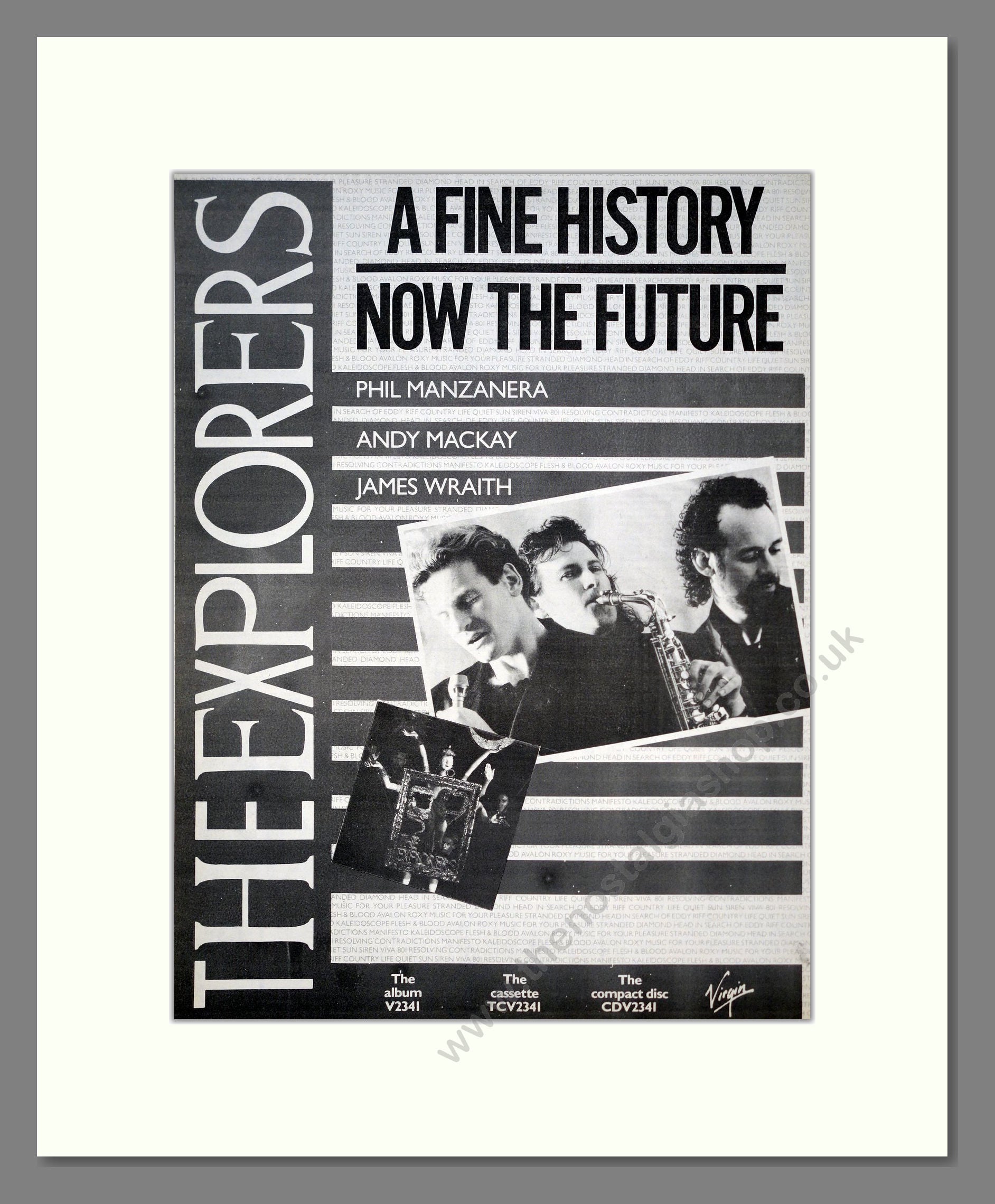 Explorers (The) - A Fine History Now The Future. Vintage Advert 1985 (ref AD19637)