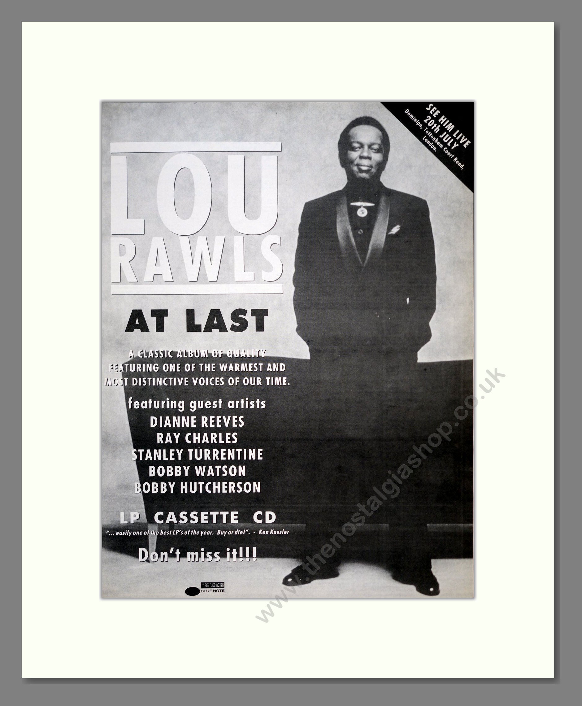 Lou Rawls - At Last. Vintage Advert 1989 (ref AD19639)